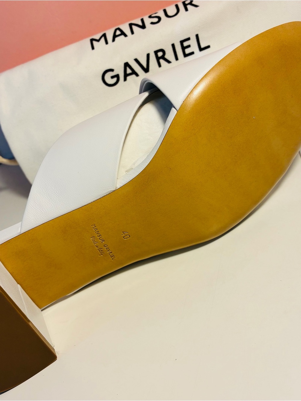 Mansur Gavriel Women’s Crossover White High Sandals W/Bag Size 40 - Picture 4 of 11